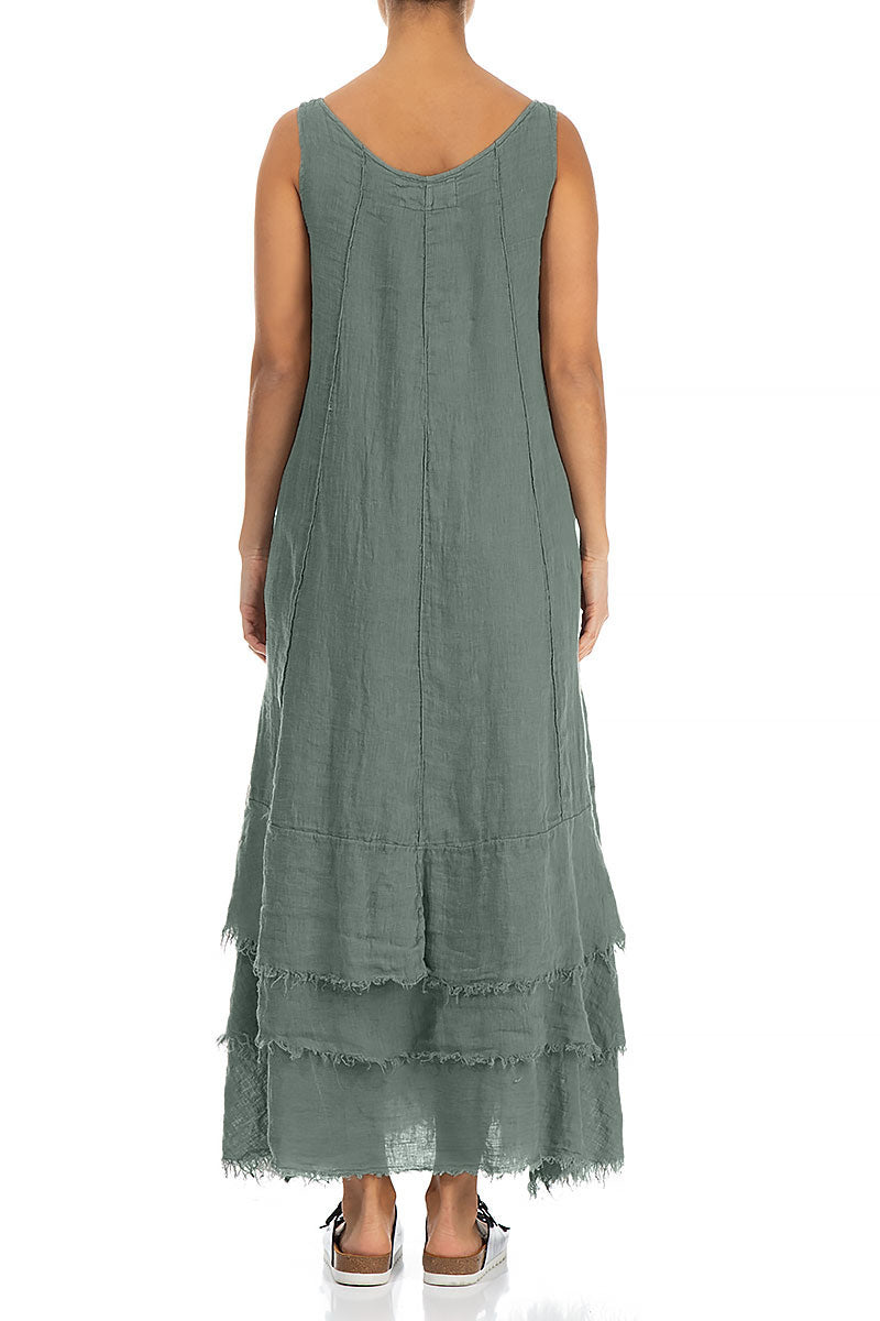 Maxi Sage Gauze Linen Dress 2