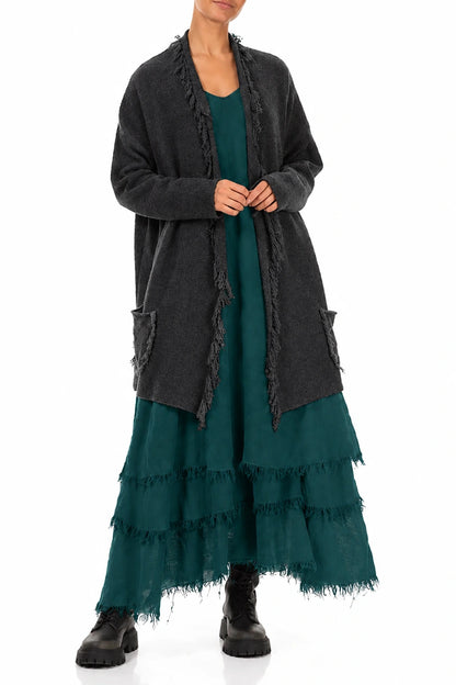 Maxi Deep Turquoise Gauze Linen Dress 5