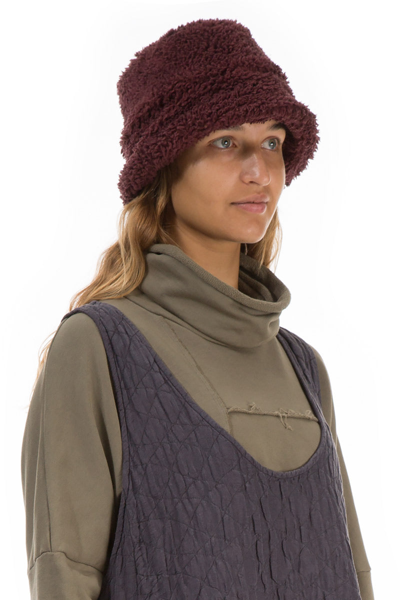 Merlot Teddy Cotton Bucket Hat 3