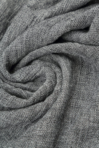 Midi Grey Mélange Linen Skirt