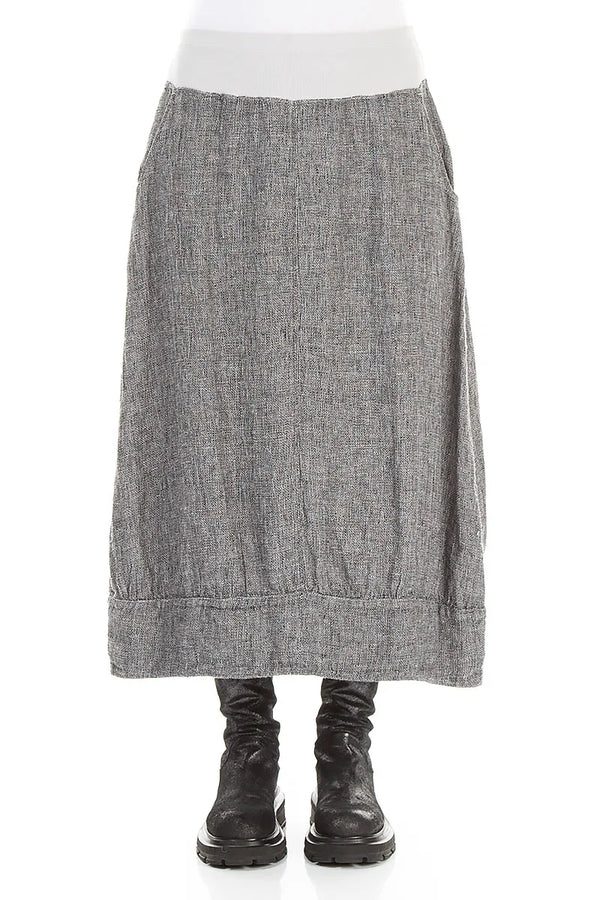 Jupe midi en Lin gris chiné