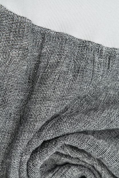 Midi Grey Mélange Linen Skirt