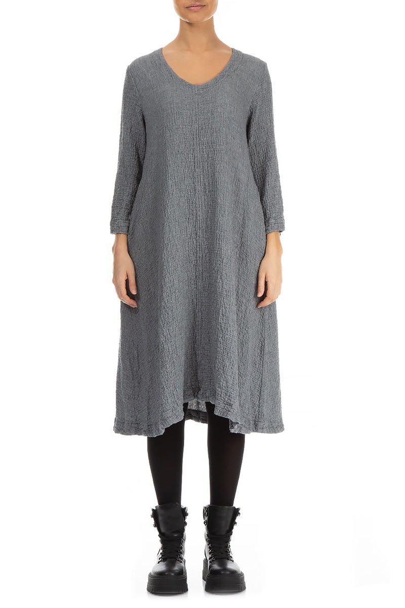 Midi Grey Wool Dress 1