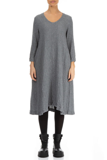 Midi Grey Wool Dress 2
