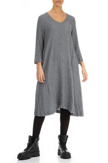 Midi Grey Wool Dress 4
