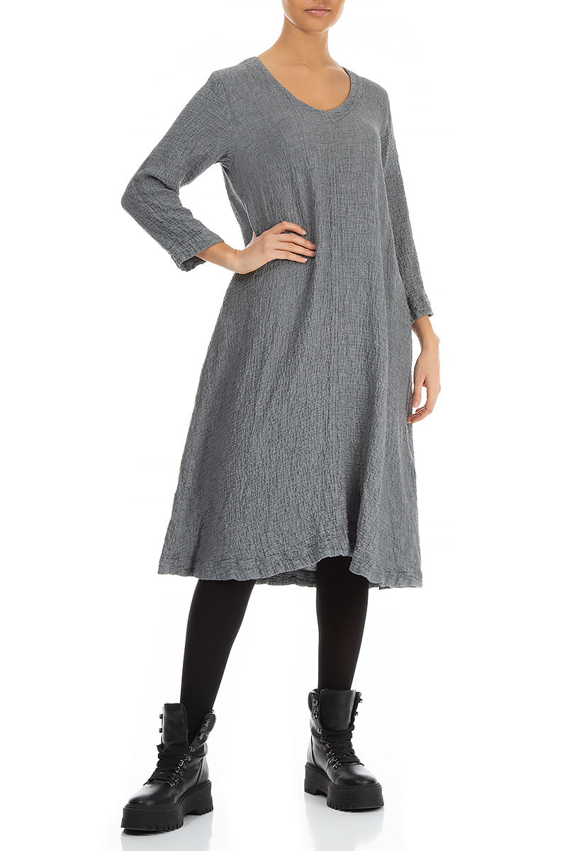 Midi Grey Wool Dress 6