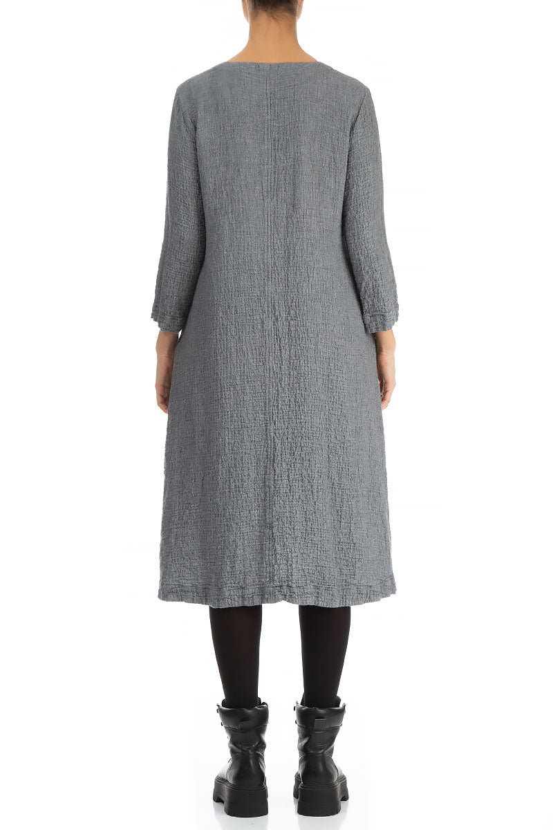 Midi Grey Wool Dress 3
