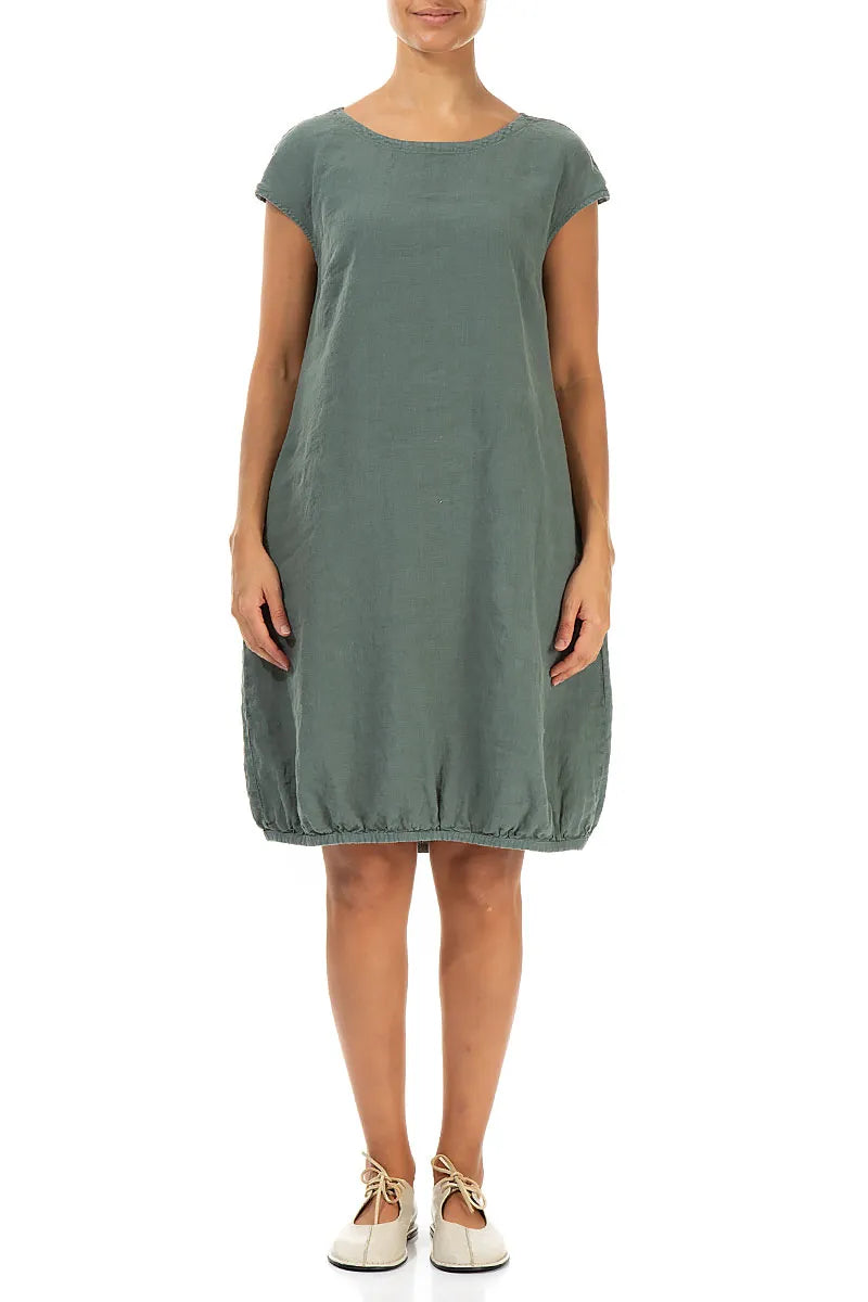 Midi Sage Linen Dress 1