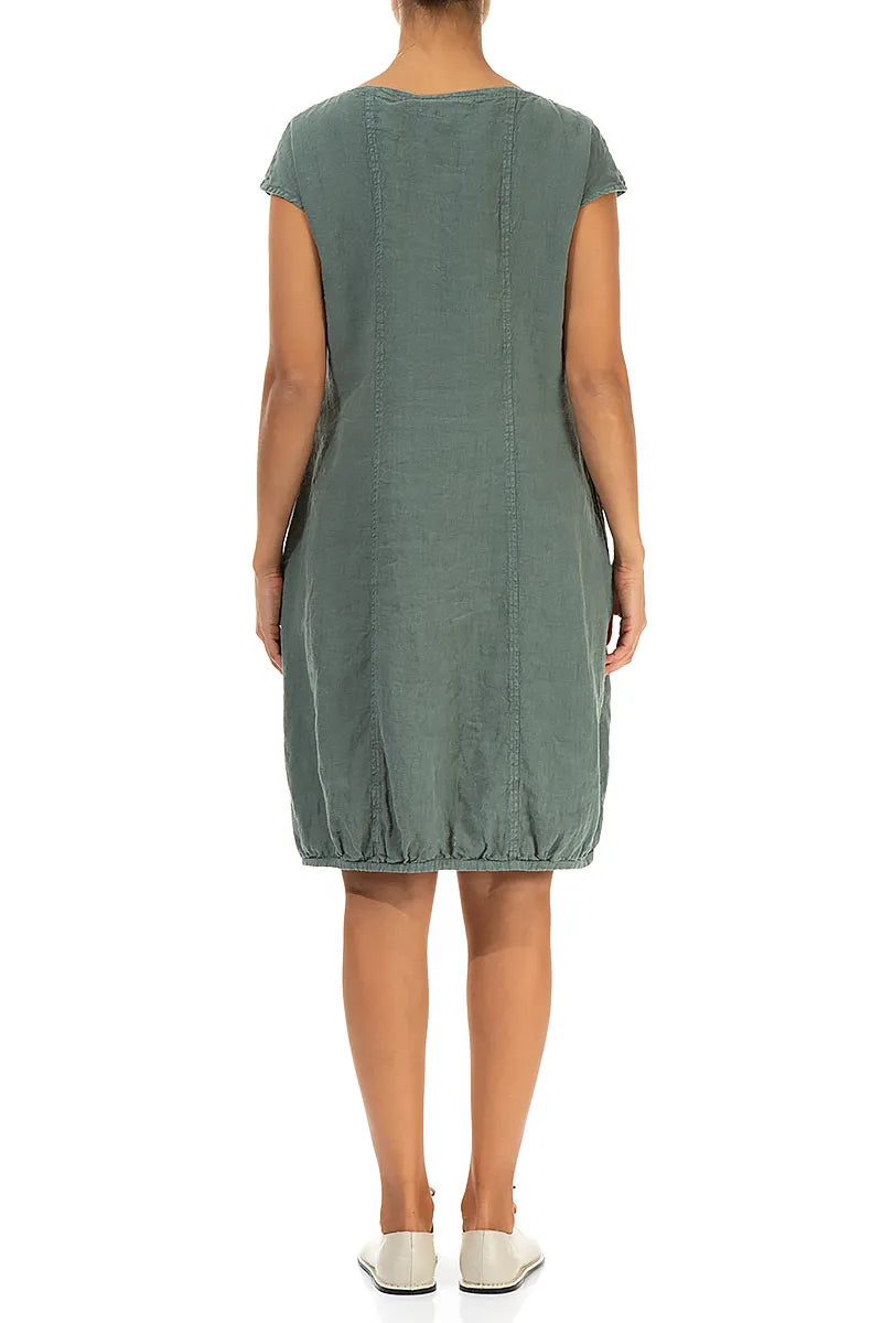Midi Sage Linen Dress 2