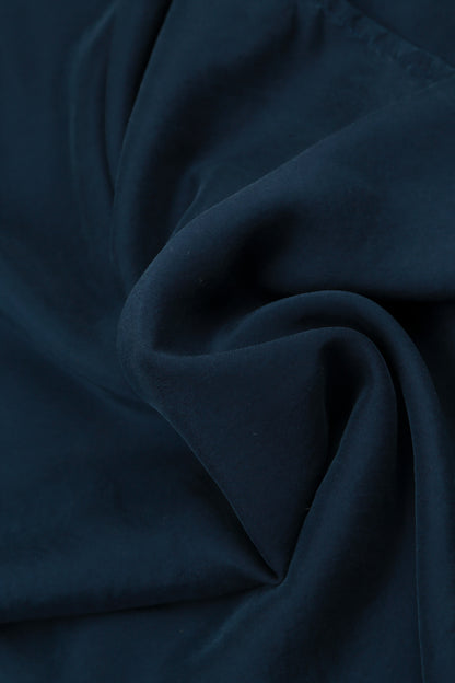 Navy Crumpled Pure Silk Skirt 5