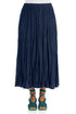 Navy Crumpled Pure Silk Skirt 1