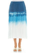 Ocean Blue Ombré Crumpled Pure Silk Skirt 1