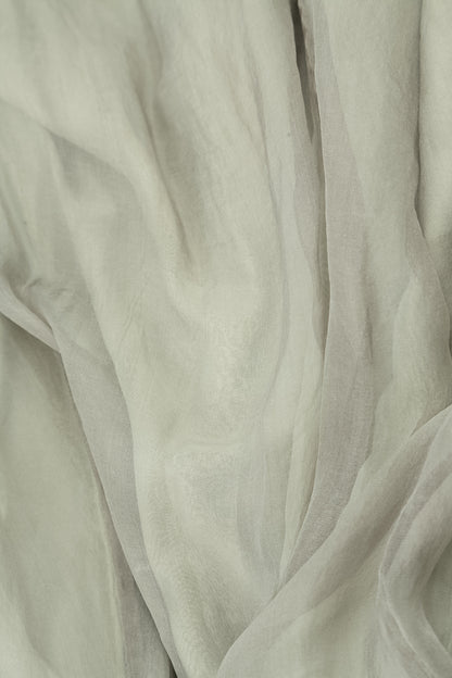 Olive Grey Crumpled Silk Chiffon Dress 6
