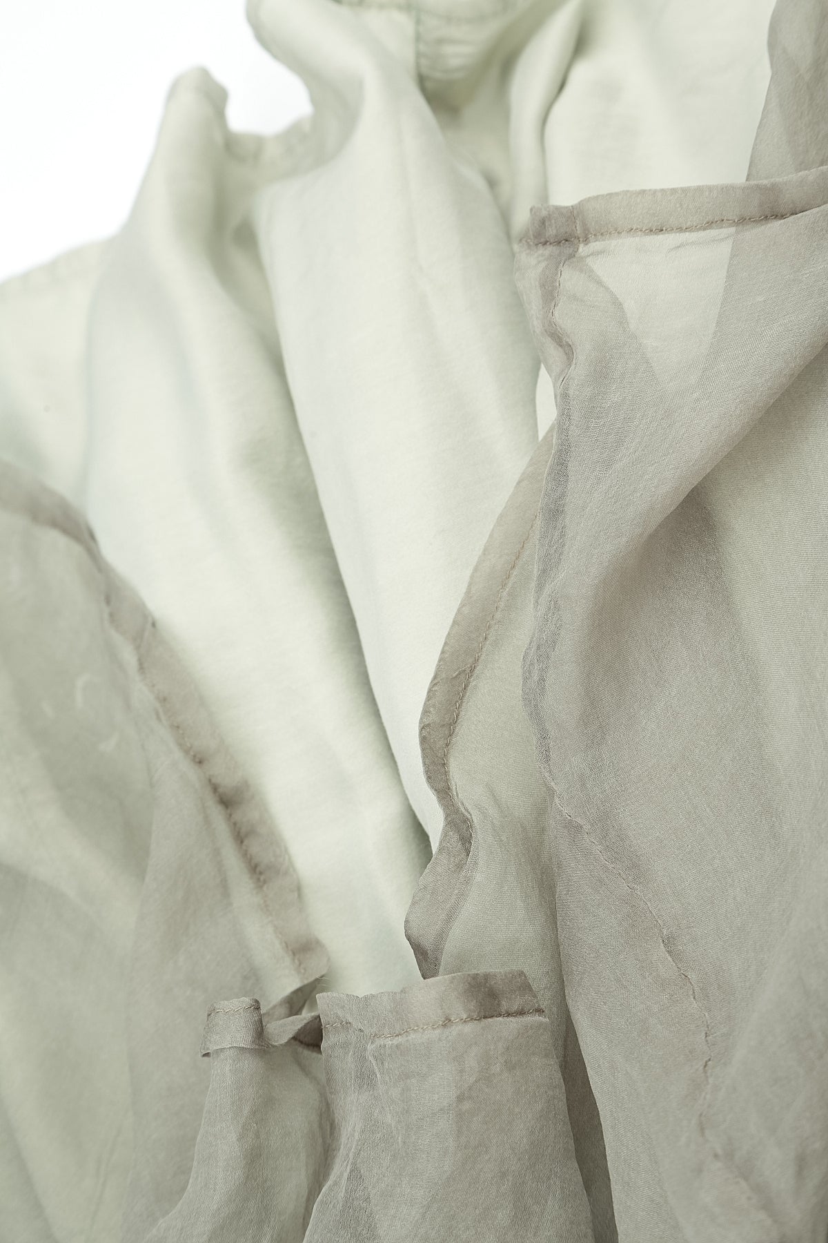 Olive Grey Crumpled Silk Chiffon Dress 5