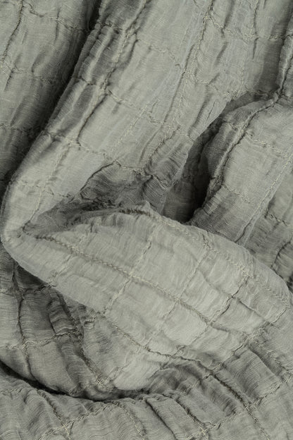 Olive Grey Pleated Silk Linen Trousers 5