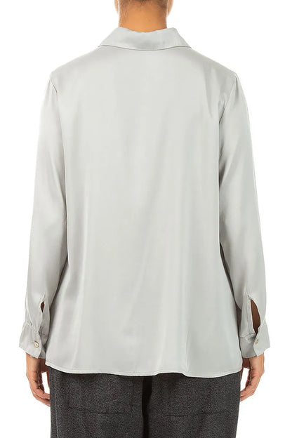 Olive Grey Silk Shirt 2