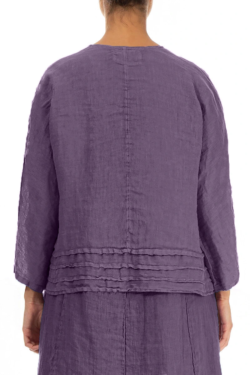 Open Amethyst Gauze Linen Jacket 2