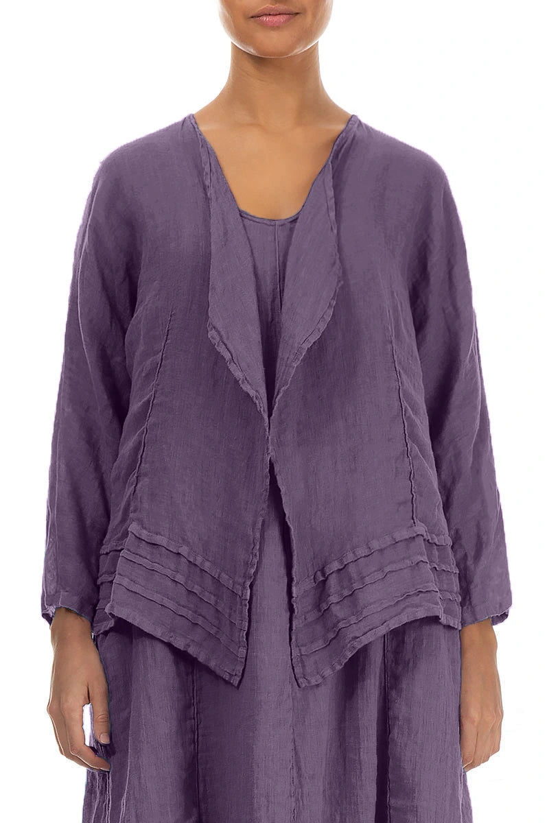 Open Amethyst Gauze Linen Jacket 1