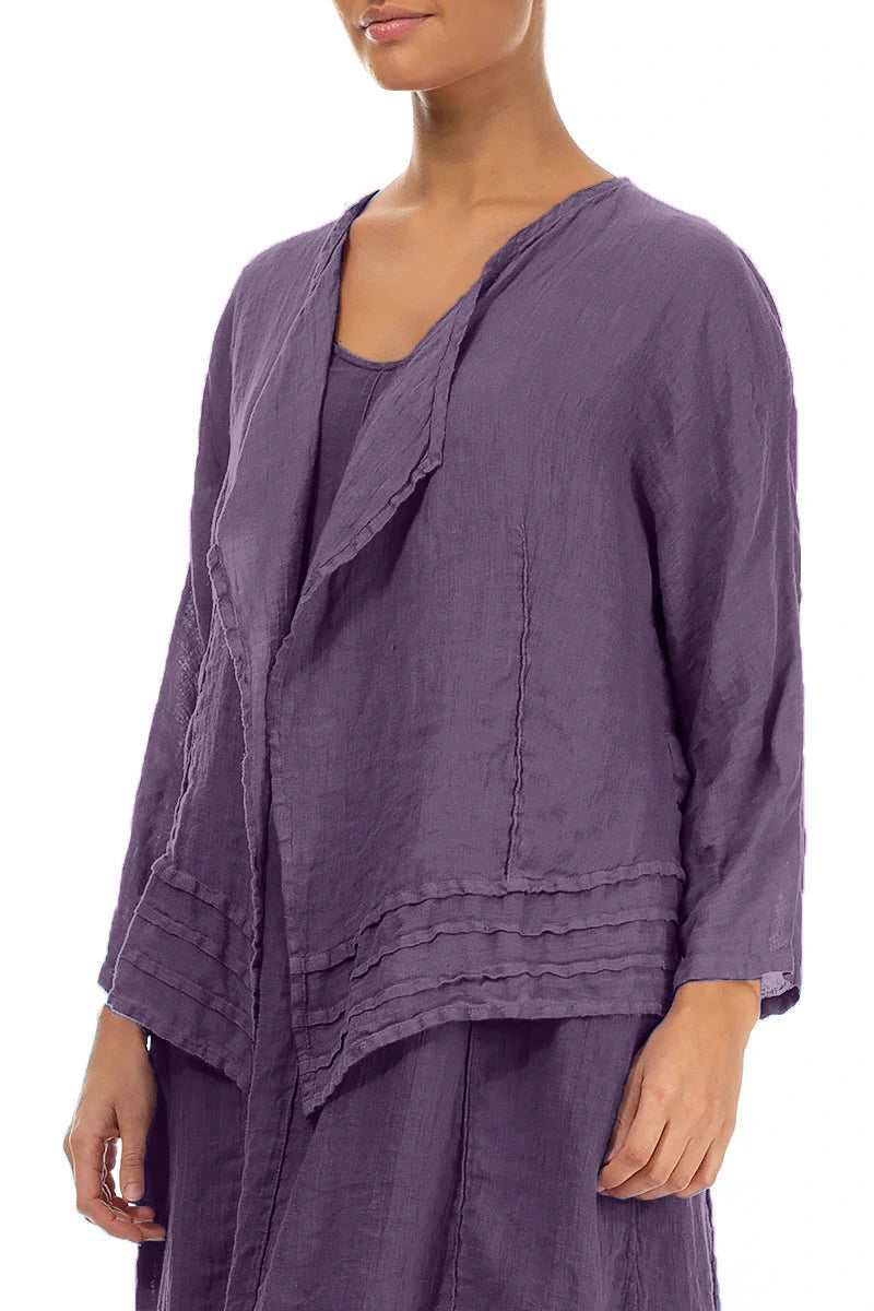 Open Amethyst Gauze Linen Jacket 3