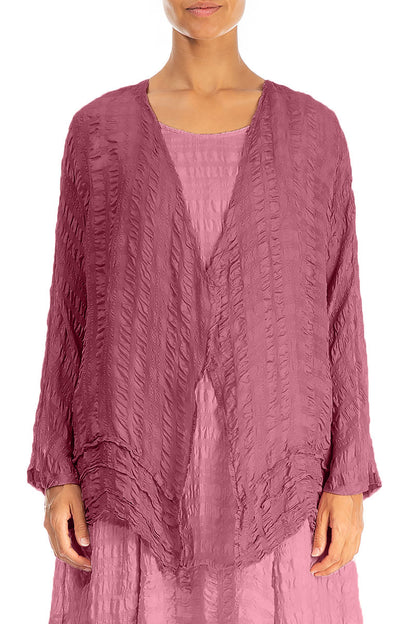 Open Antique Ruby Textured Silk Jacket 1