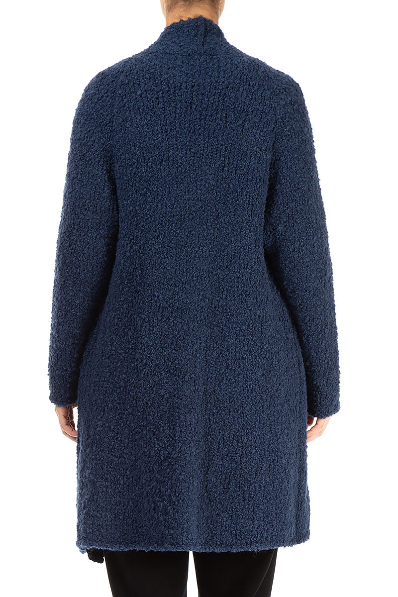 Open Blue Violet Alpaca Wool Coat Cardigan 3