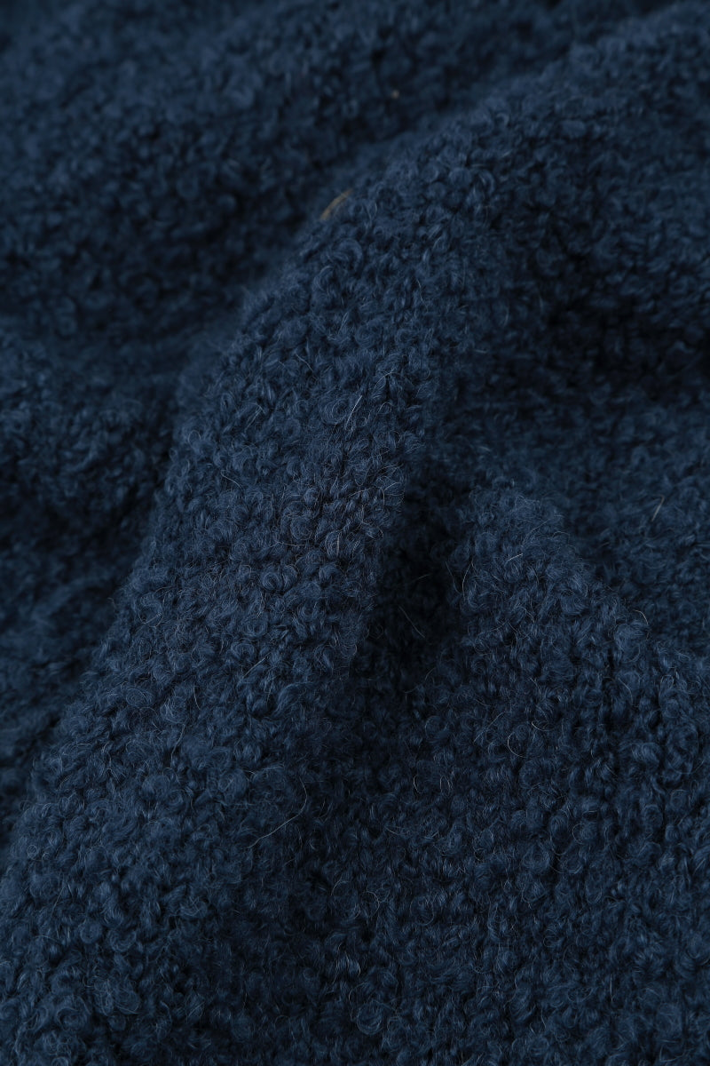 Open Blue Violet Alpaca Wool Coat Cardigan 6