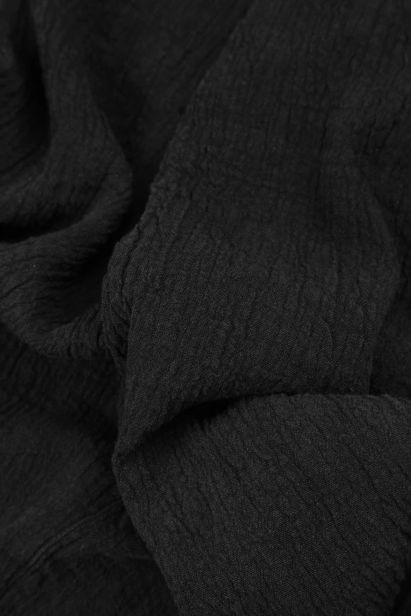 Open Front Black Linen Viscose Jacket 6