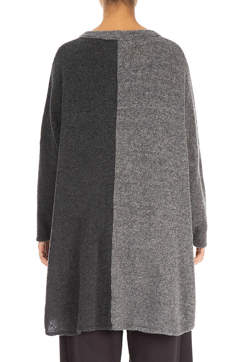 Oversized Dual Grey Wool Sweater 2