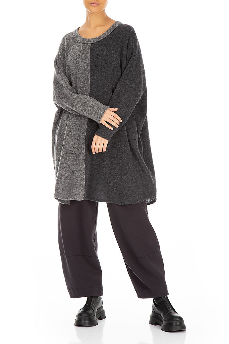 Oversized Dual Grey Wool Sweater 4