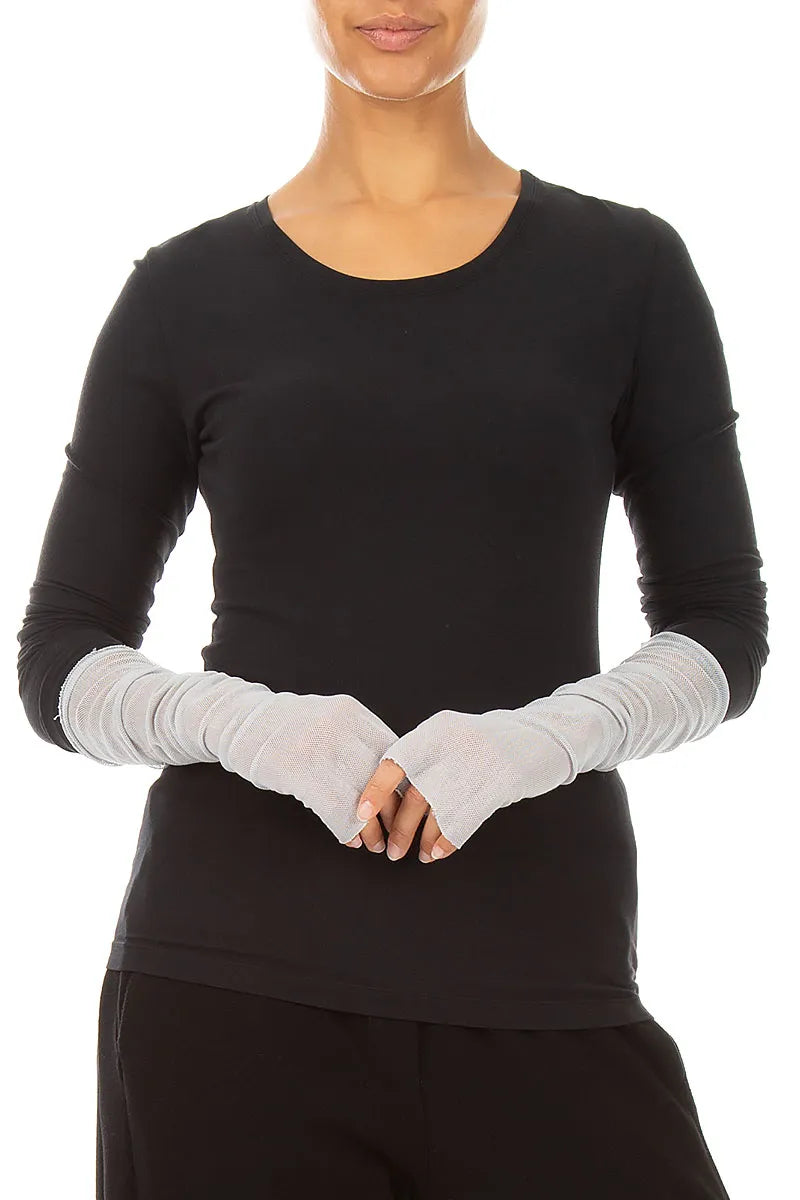 Pearl Grey Mesh Soft Cotton Wristlets 1