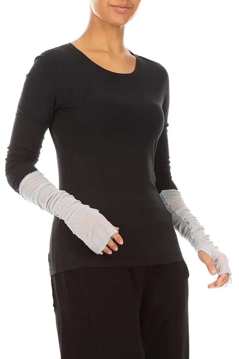 Pearl Grey Mesh Soft Cotton Wristlets 3