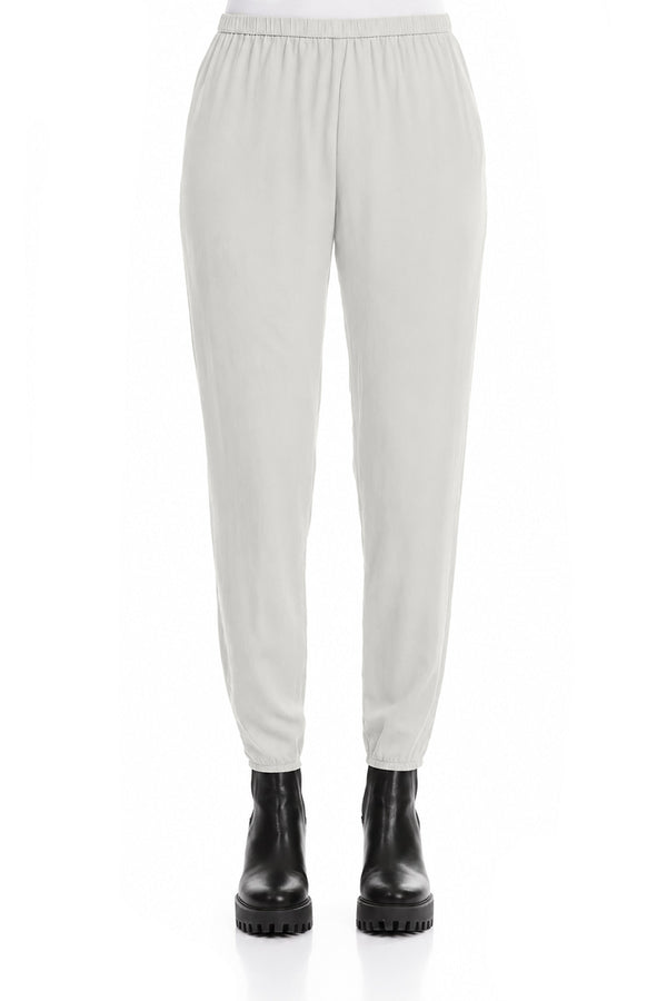 Pearl Grey Silk Leggings 1