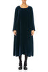 Petrol Blue Silk Velvet Shift Dress 1