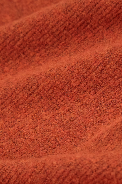 Kurze lockere Strickjacke aus Wolle in Orange