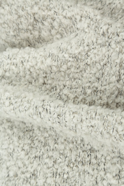 Flared Mélange Ivory Alpaca Wool Cardigan 5
