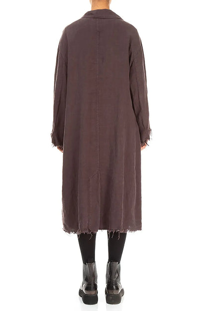 Raw Truffle Brown Linen Jacket Coat 2