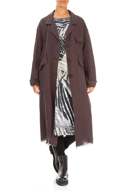 Raw Truffle Brown Linen Jacket Coat 5