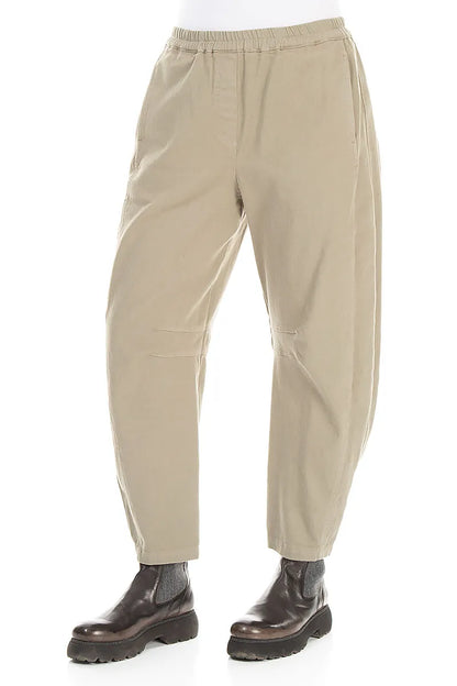 Relaxed Barrel Olive Grey Stretch Cotton Trousers 3