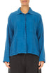 Relaxed Cobalt Gauze Linen Shirt 1