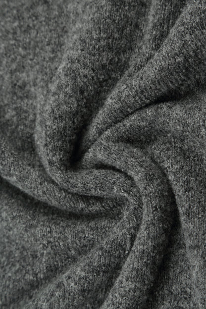 Relaxed Collar Grey Wool Sweater 5