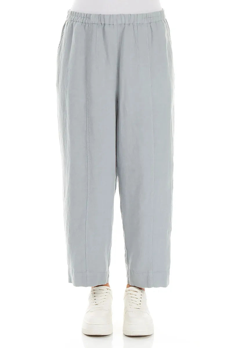 Relaxed Taper Silver Grey Linen Trousers 1