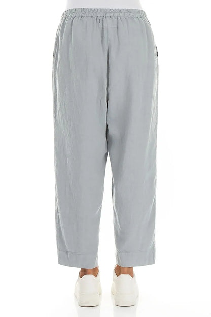 Relaxed Taper Silver Grey Linen Trousers 2