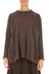 Ribbed Neck Brown Wool Sweater 1