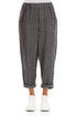 Roll Up Grey Check Linen Trousers 1