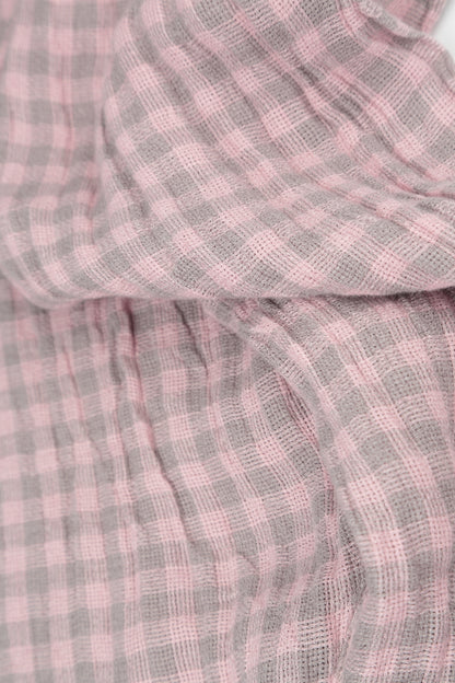 Roll Up Pink Check Linen Trousers 4