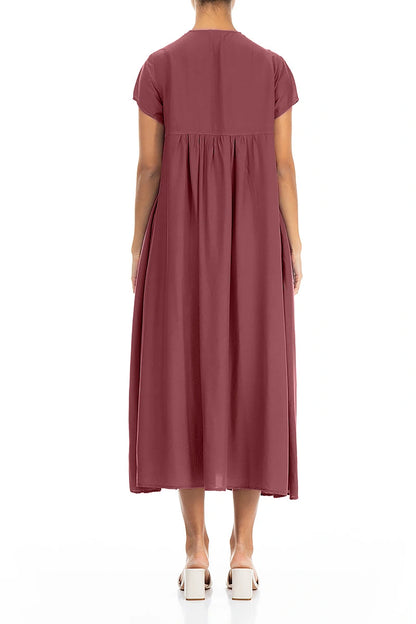 Romantic Antique Ruby Silk Bamboo Dress 2
