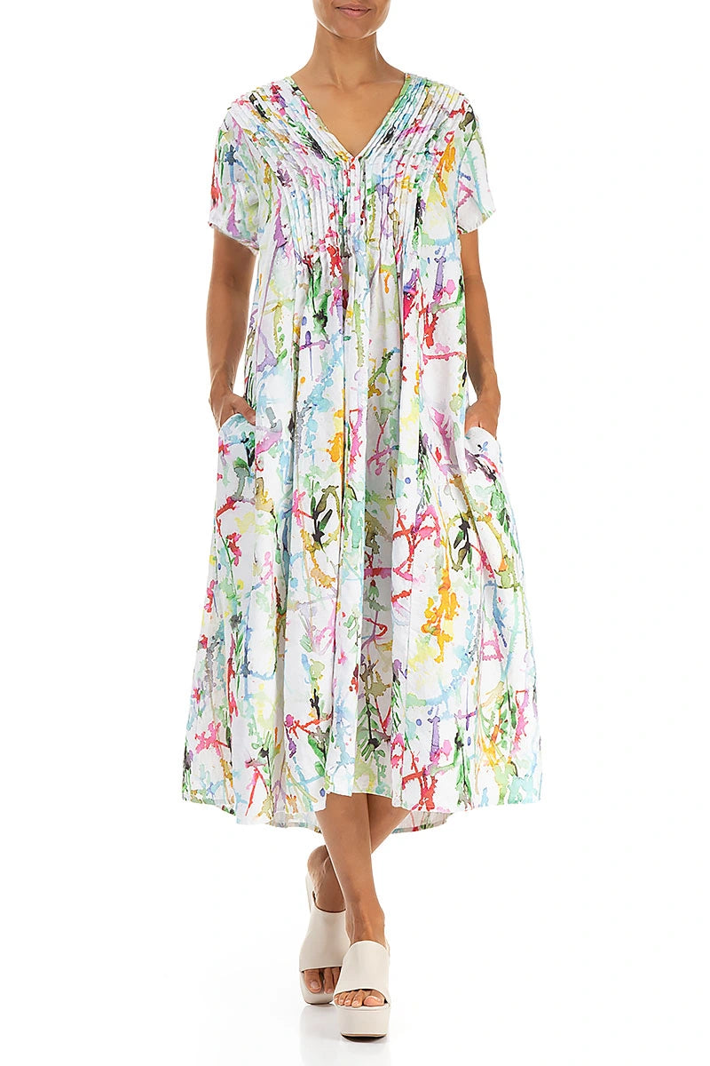 Romantic Colour Splash Linen Dress 5