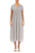 Romantic Cream Grey Silk Viscose Dress 1