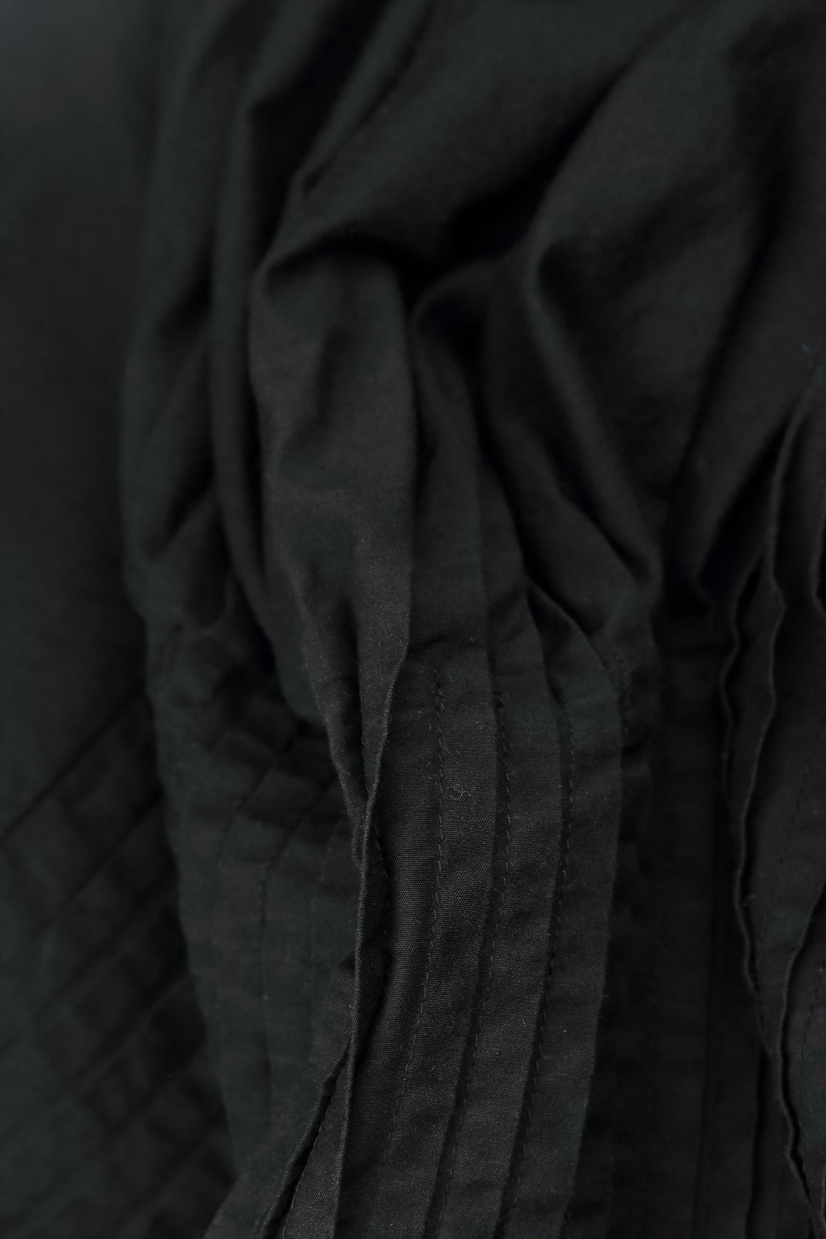 Romantic Pin Tuck Black Silk Bamboo Dress