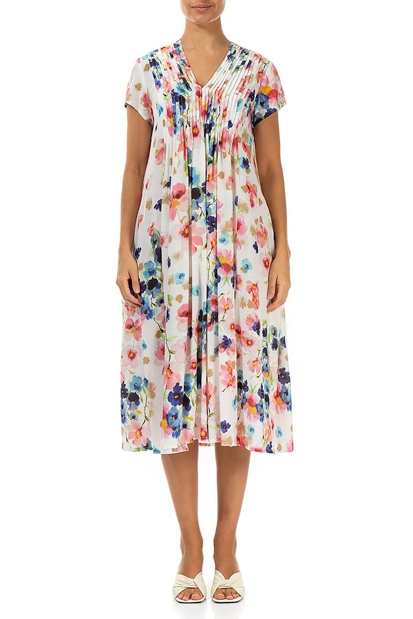 Romantic Primrose Silk Bamboo Midi Dress 1